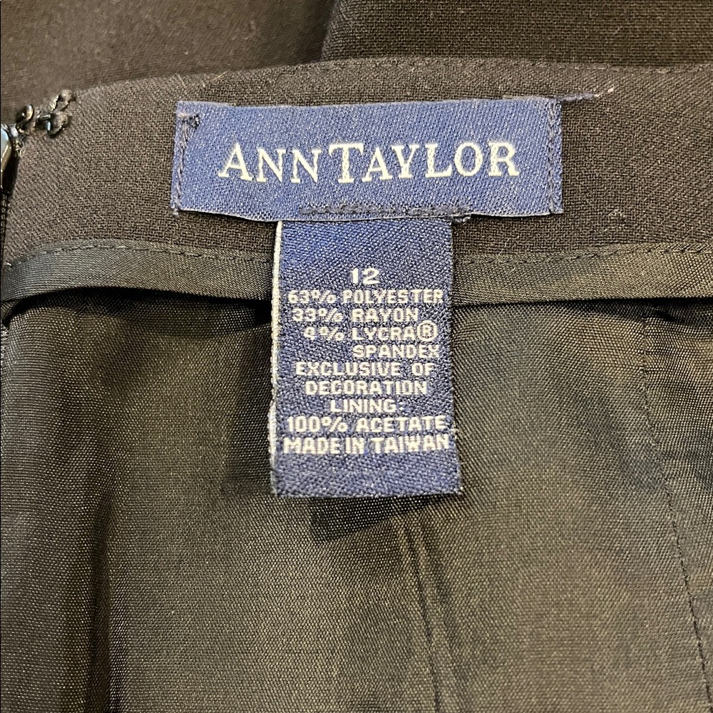 Ann Taylor Black Skirt with Blue Embroidery Size 12 - Picture 4 of 5